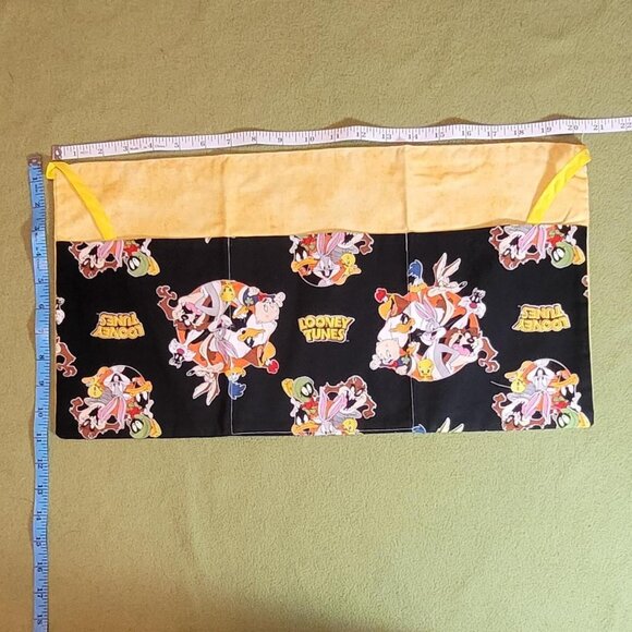 Yellow and black Looney Tunes print apron with 3 pockets #LooneyTunes #Apron - Picture 1 of 4